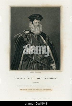 Porträt von William Cecil, 1. Baron Burghley ein englischer Staatsmann, der Hauptberater des Queen Elizabeth ich Stockfoto