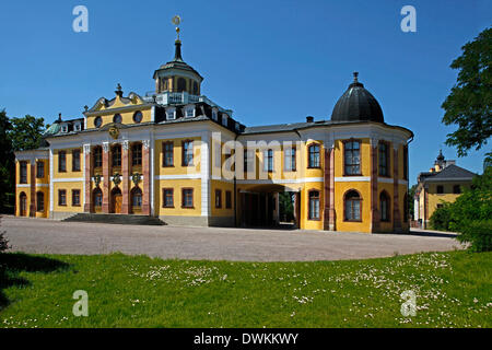 Schloss Belvedere, wurde zwischen 1724 und 1732 im barocken Stil mit einer Orangerie, in der Nähe eine herzogliche Jagdrevier Süd-östlich von Weimar, Stadtkreis, Thüringen, Schloss Belvedere, Süd-östlich von Weimar errichtet. Stockfoto
