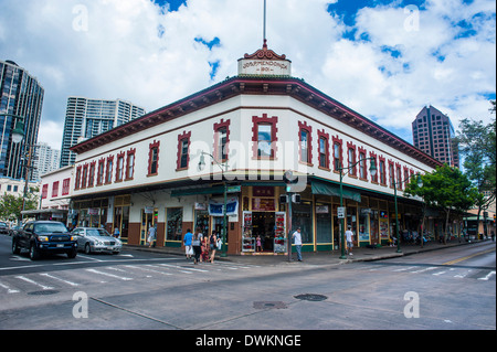 Historische Buildigns in der Innenstadt von Honolulu, Oahu, Hawaii, Vereinigte Staaten von Amerika, Pazifik Stockfoto