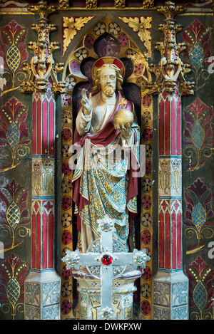 Malte Stein Jesus in St Peter's Chantry Kapelle in St. Johannes der Täufer Kirche, Burford, Cotswolds, Oxfordshire, England Stockfoto