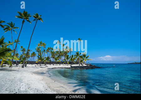 White Sand Beach. Puuhonua o Honaunau National Historical Park, Big Island, Hawaii, Vereinigte Staaten von Amerika, Pazifik Stockfoto