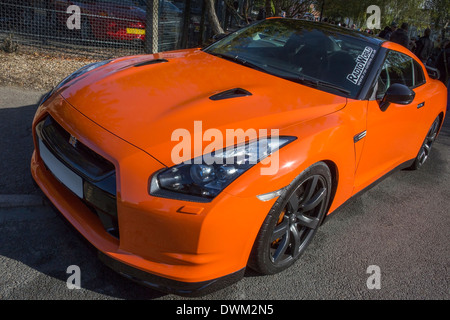 Die Nissan Skyline GT-R ist ein 4-Rad Antrieb Sportwagen mit einem Twin-Turbo-V6-Motor (545BHP) Stockfoto