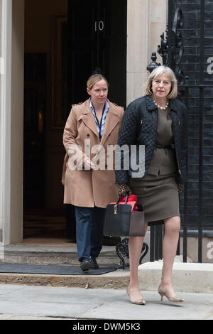 London, UK. 11. März 2014. Minister zu eine Kabinettssitzung in 10 Downing Street besuchen. Auf dem Bild: THERESA kann MP - Secretary Of State for the Home Department. Bildnachweis: Lee Thomas/Alamy Live-Nachrichten Stockfoto