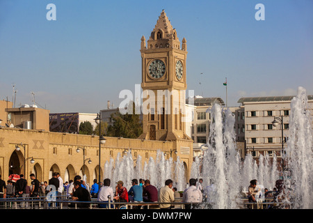 Uhrturm in Shar Park, Erbil, Kurdistan, Irak, Nahost Stockfoto