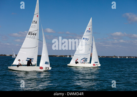 International Star Class Rennyachten während der Bacardi Cup Biscayne Bay, Florida 2009 Stockfoto