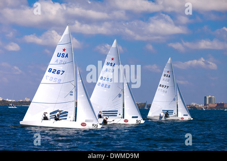 International Star Class Rennyachten während der Bacardi Cup Biscayne Bay, Florida 2009 Stockfoto