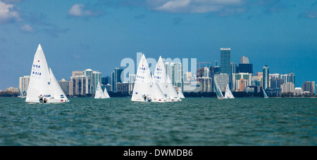 International Star Class Rennyachten während der Bacardi Cup Biscayne Bay, Florida 2009 Stockfoto