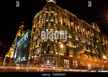 Koloniale Architektur entlang dem Bund in Shanghai, China. Stockfoto