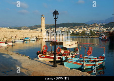 Venezianischen Hafen von Rethymnon, Kreta, griechische Inseln, Griechenland, Europa Stockfoto