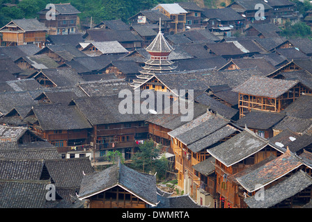 Drum Tower am Rongjiang, Provinz Guizhou, China, Asien Stockfoto