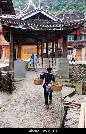 Dong Dorf Zhaoxing, Provinz Guizhou, China, Asien Stockfoto