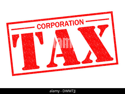 Körperschaftsteuer roten Stempel auf einem weißen Hintergrund. Stockfoto