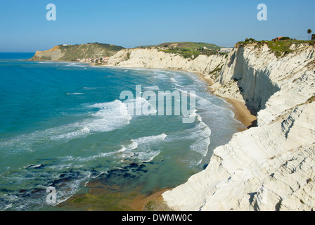 Scala dei Turchi, felsige Ufer Beetwen Capo Rossello und Porto Empedocle, Realmonte, Bezirk Agrigento, Sizilien, Italien Stockfoto