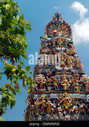 Der Sri Veerama Kaliamman Hindutempel in Singapur Stockfoto