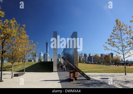 Leerer Himmel ist das Denkmal für den Staat Opfern der Anschläge vom 11. September in den USA, Jersey City, New Jersey Stockfoto