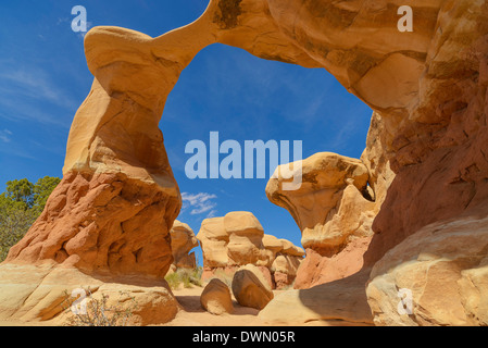 Metate Arch, Devils Garden, Grand Staircase Escalante National Monument, Utah, Vereinigte Staaten von Amerika, Nordamerika Stockfoto