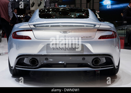Aston Martin Vanquish auf der 84. Genfer Internationalen Automobilausstellung 2014. Stockfoto