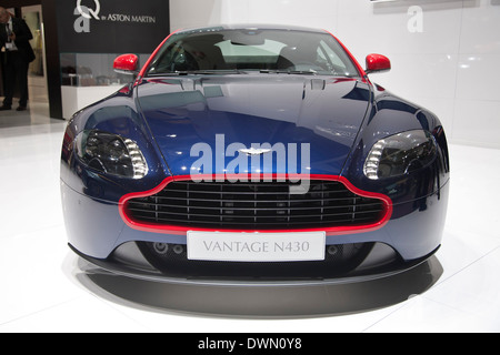 Aston Martin V8 Vantage N430 auf der 84. Genfer Internationalen Automobilausstellung 2014. Stockfoto