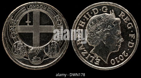 1 Pfund Münze, London, UK, 2010 Stockfoto