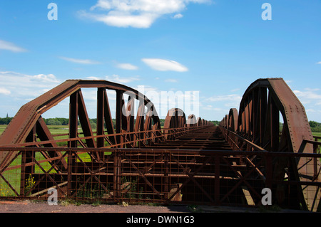 Alte Eisenbahnbrücke, Domitz Stockfoto