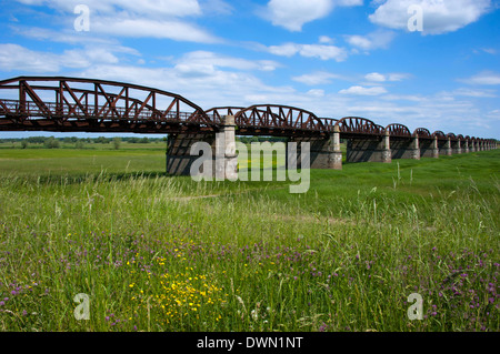 Alte Eisenbahnbrücke, Domitz Stockfoto