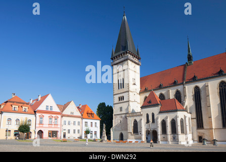 Basilika St. Egidius in Radnicne Square, Bardejov, UNESCO World Heritage Site, Presov Region, Slowakei, Europa Stockfoto