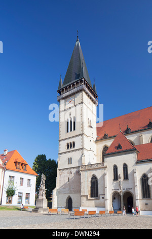 Basilika St. Egidius in Radnicne Square, Bardejov, UNESCO World Heritage Site, Presov Region, Slowakei, Europa Stockfoto