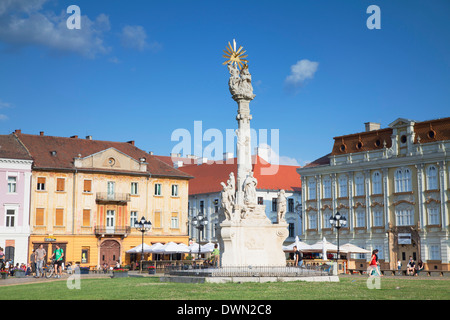 Dreifaltigkeitssäule in Piata Unirii, Timisoara, Banat, Rumänien, Europa Stockfoto