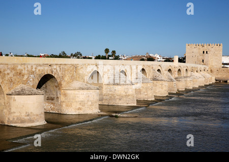 Römische Brücke über den Rio Guadalquivir, UNESCO-Weltkulturerbe, Córdoba, Andalusien, Spanien, Europa Stockfoto
