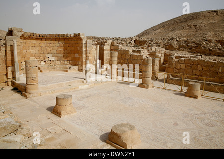 Die byzantinische Kirche des St. Nilus in Mamshit, eine alte Nabatean Stadt im Negev, Israel, Nahost Stockfoto