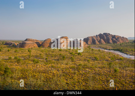 Der Bienenstock-wie Grabhügel, Purnululu National Park, der UNESCO, Bungle Bungle Gebirgskette, Western Australia, Australien Stockfoto