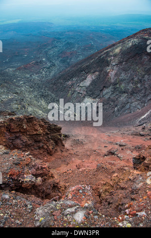 Blick über das Lavafeld Sand der Tolbachik Vulkan, Kamtschatka, Russland, Eurasia Stockfoto