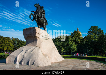 Bronze-Reiterstatue in St. Petersburg, Russland, Europa Stockfoto