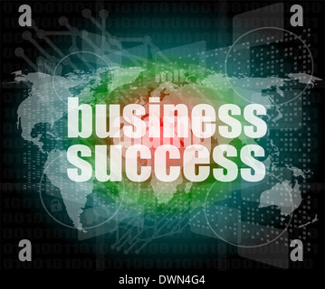Geschäftskonzept: Worte Geschäftserfolg auf dem digitalen Bildschirm, 3d Stockfoto