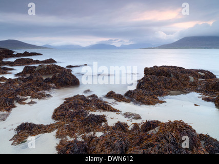 Ein schöner Morgen, Blick über Sound z. aus Horgabost, Isle of Harris, äußeren Hebriden, Schottland, Großbritannien Stockfoto