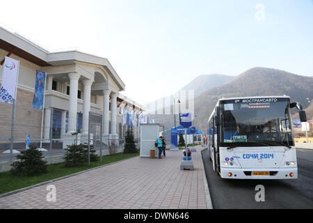 Gorki Media Center, 10. März 2014: Olympische Winterspiele 2014 an Medals Plaza in Sotschi, Russland. © Yohei Osada/AFLO SPORT/Alamy Live-Nachrichten Stockfoto