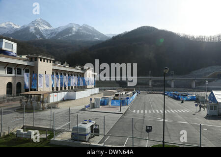 Gorki Media Center, 10. März 2014: Olympische Winterspiele 2014 an Medals Plaza in Sotschi, Russland. © Yohei Osada/AFLO SPORT/Alamy Live-Nachrichten Stockfoto