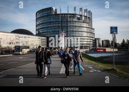 Straßburg, Bxl, Frankreich. 11. März 2014. Europäischen Parlaments Hauptquartier in Strasbourg, Frankreich am 11.03.2014 © Wiktor Dabkowski/ZUMAPRESS.com/Alamy Live News Stockfoto