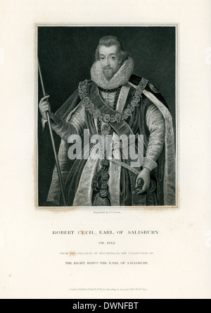 Porträt von Robert Cecil, 1. Earl of Salisbury Englisch Administrator und Politiker. Stockfoto