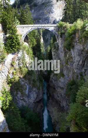 Solis-Brücke, Albula Fluß, Solis, Kanton Graubünden, Schweiz Stockfoto