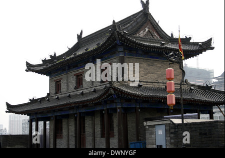 Innenstadt von Xi ' an, bauen auf der Stadtmauer Stockfoto