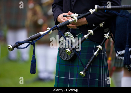 Pfeifer bei der Cowal Versammlung - eine traditionelle Highland-Games in der Nähe von Dunoon auf der Halbinsel Cowal in Schottland Stockfoto