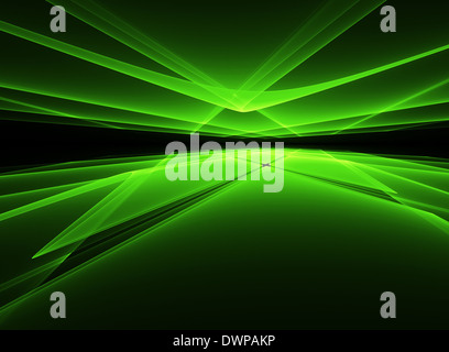 Grüne Technologie 3d Perspektive Hintergrund abstrakt Stockfoto