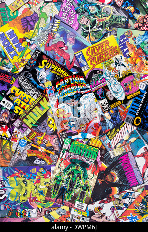 Marvel und DC-Superhelden-Comics Stockfoto