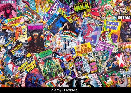 Marvel und DC-Superhelden-Comics Stockfoto