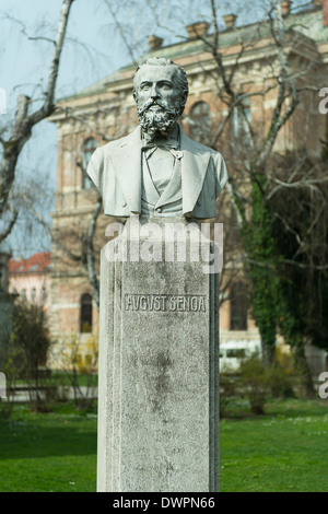 Die Büste von August Senoa, kroatischer Schriftsteller, Kritiker anf Dramatiker Stockfoto