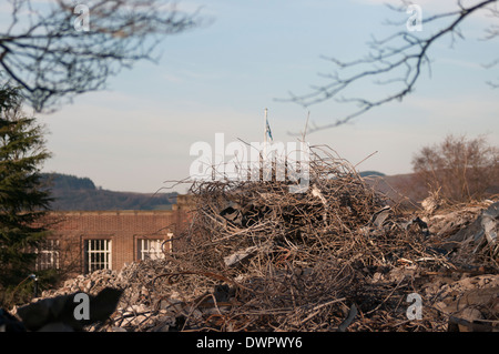 Die alte Viewforth Gebäude abgerissen. Stockfoto