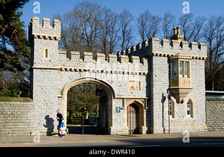 Eingang zum Bute Park, Cardiff, Wales. Stockfoto