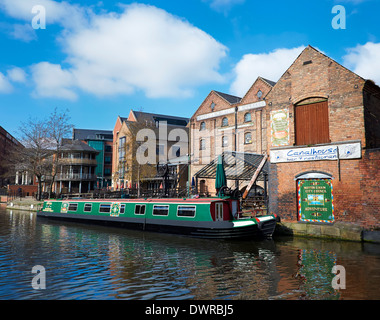 Nottingham Narrowboat an der Seite des Canal Museum England uk Stockfoto