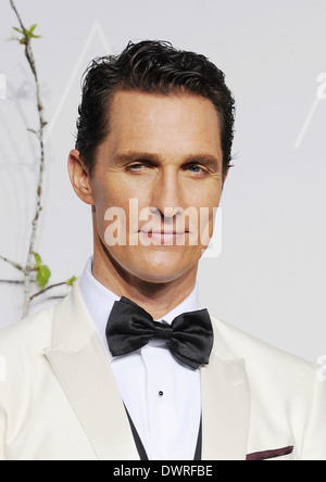 MATTHEW McCONAUGHEY U.S. Filmschauspieler bei den Oscars im März 2014. Foto Jeffrey Mayer Stockfoto